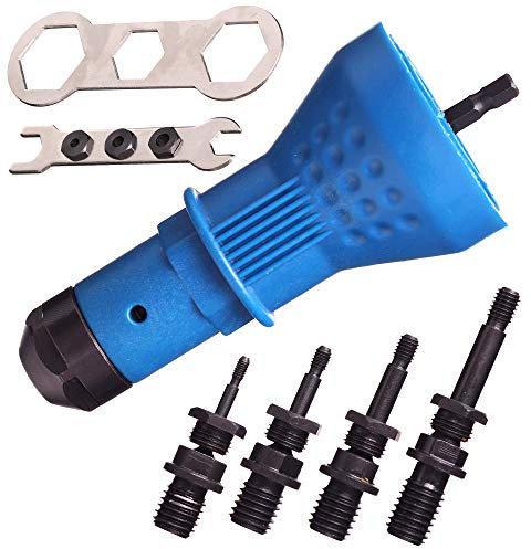 TC TECHNIC Nietmutternaufsatz für Bohrer, Satz, M3, M4, M5, M6, Spannstifte, Schraubenschlüssel, für Standardbohrer, Akkuschrauber