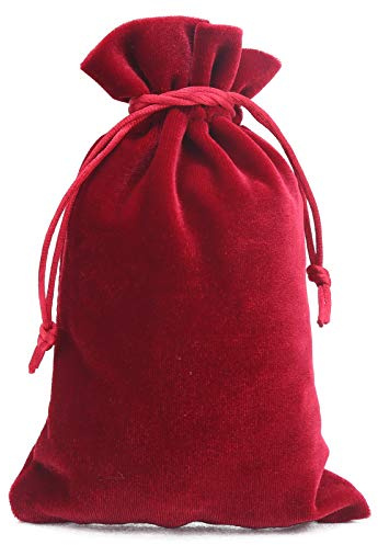 Velvet Tarot Bag - Tarot Card Bag & Dice Bag, Lanyard for Playing Cards, Tarot Game Rider Waite Cards Oracle Bijoux, Burgundy, Modern