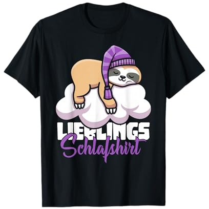 Pajama Zoo Tier Schlafshirt Nachthemd Schlafendes Faultier T-Shirt