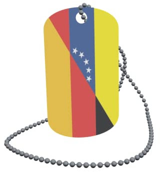 U24 Dog Tag Erkennungsmarke ID Tag an Kette Flagge Venezuela-Deutschland Alu 30 x 50 mm