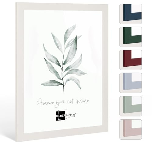 Bildershop-24 Cornice portafoto moderna stabile Paris, 65 x 65 cm, Magnolia, cornice intercambiabile, cornice per poster, puzzle