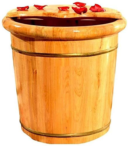 Foot Tub Wooden Foot Basin Household Gift Foot Soaker Tub,Wooden Foot Soak Tub Footbath,Wooden Foot Bath Barrel Wooden Household Durable Foot Washing Bucket Foot Tub Solid Wood Foot Bath (Size : 40cm