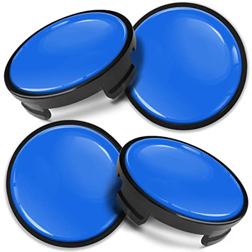 Biomar Labs 4 x 54 mm Tapas de Ruedas Compatible con Ford Tapacubos de Centro Llantas Aluminio Azul CFZ 22