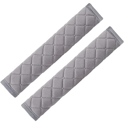 Lot de 2 Coussinets de Ceinture de Sécurité, Harnais Confortable en Peluche Pour Ceinture de Sécurité Pour Adultes et Enfants Auto coussins de ceinture, Confort Pads Voyage Gris