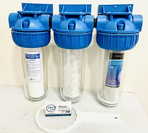 Filter-Set zur Wasserbehandlung Ø 1 Zoll (2,25 cm) mit Anti-Kalk- und Sediment-Aktivkohle