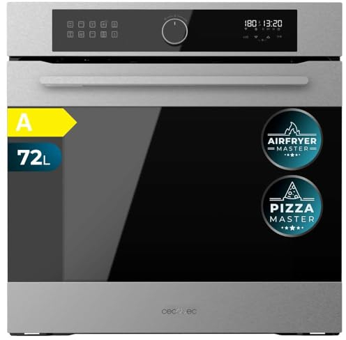 Cecotec Horno Integrable Multifunción 60cm Bolero Hexa AF316000 Inox A 3400W, 72L Capacidad, 11 Funciones con Airfryer Master, Pizza Master, Steam Asisst, Steam EasyClean, 3D Cooking, Defrost