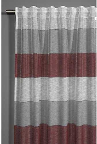 GARDINIA Vorhang mit verdeckten Schlaufen und Gardinenband, Blickdicht, Lichtdurchlässig, Gardine Etamine, Rot, 140 x 245 cm
