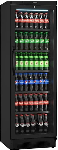 MBH - Armoire à boissons professionnelle 372 litres couleur NOIRE. Vitrine réfrigérée frigo porte vitrée - MADE IN EUROPE