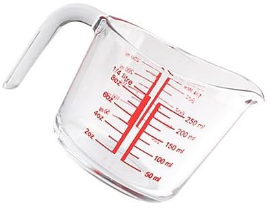 ABOOFAN Jarra Medidora De Vidrio Templado Taza Con Escala Clara Para Cocina y Repostería Resistente Cambios De Temperatura Superficie Lisa y Diseño Ergonómico