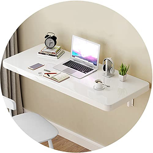 Klappbarer Computertisch zur Wandmontage, Arbeitszimmer, Küche, Abendessen, schwebender Bar-Schreibtisch, weiß, 20 Größen (Farbe: Weiß, Größe: 90 x 40 cm)