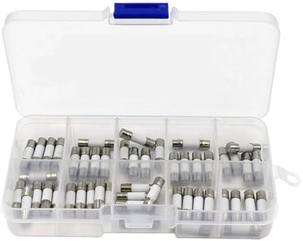 AIRUIXI Keramik-Sicherung 100 STÜCKE Keramiksicherungen Set In Box Träge 5x20mm T 1A 2A 3.15A 4A 5A 6A 8A 10A 12A 15A/250 V 5 * 20 Schutzversicherungsrohrsatz