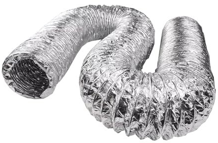 Abluftschlauch Alurohr Lüftungsschlauch Aus Aluminium 2 Stück Schlauchschelle Rohr Flexschlauch Für HVAC Lüftung 80/100/120/150/160/170/180/200/250/300mm Für Klimaanlagen Wäschetrockner(3.0m,250mm)