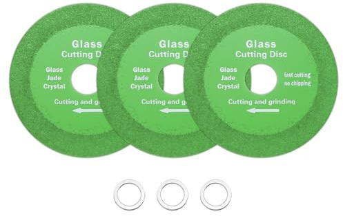 sourcing map 3 Pack Glass Cutting Disc 4Inch for rotary tool Diamond Cutting Disc Ultra-Thin Saw Blade Wheel with 4/5 Arbor for Cutting Grinding Jade Crystal Tile Ceramic