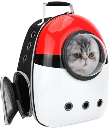 Hundetasche Katzenrucksack Haustier Rucksäcke Katzenrucksack, Haustier-Raumkapsel-Rucksack, Kleine Mittelgroße Katze, Welpe, Hundeträger, Transparent, Atmungsaktiv, Hitzebeständig Katzentasche Haustie
