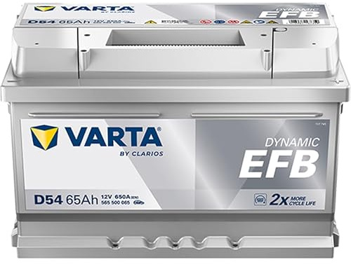 VARTA Automotive DYNAMIC EFB (D54) 12V 65Ah 650A - Nassbatterie für Start-Stopp Systeme - Starterbatterie für Autos mit erhöhtem Energiebedarf - Wartungsfreie Bleisäurebatterie | Start-Stopp Systeme - Starterbatterie für Autos mit erhöhtem Energiebedarf - Wartungsfreie Bleisäurebatterie