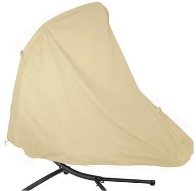 Hängesessel Abdeckung, 420D Oxford Abdeckung für Schwingsessel/Gartenliege, Hängeliege wasserdichte Schutzhülle, Gewebe Abdeckplane Abdeckhaube(Size:73 Lx 46 W x 78 H,Color:Beige)