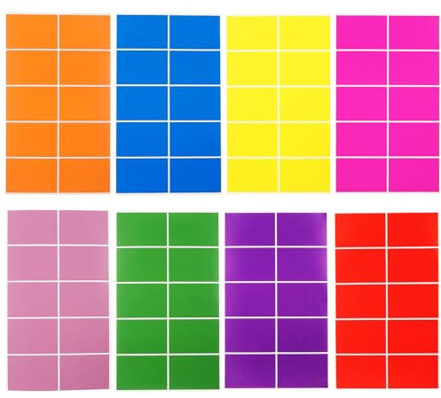 240 st självhäftande fyrkantiga färgglada etikettklistermärken, 76 x 51 mm rektangulära färgade etiketter klistermärken i 8 blandade neonfärger