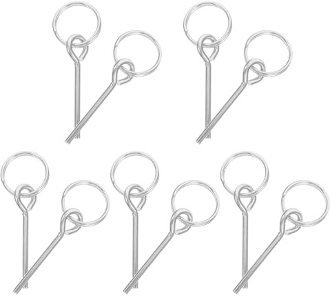 SEWOART Zeltverbinder 10 Stück aus Verzinktem Eisen, Silber, für Camping | Einzelnadelring mit Abnehmbarem Pin, Leicht und Reisefreundlich, für Wandern und Angeln