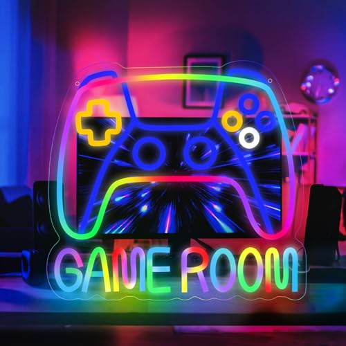LED Neon Sign USB-Powered Neon Light - Adjustable Brightness, Wall Hanging Decor for Bedroom, Game Room, Bar, Party (Game Room)