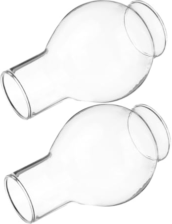 Cabilock Candela Semplice e Facile Manutenzione 2 Pezzi Paralume in Vetro Trasparente Design Antivento per Ristorante e Decorazione Casa