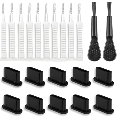 WeddHuis 1 Set Kit de Limpieza USB C para Móviles Cepillos de Limpieza para Puerto de Teléfono, Conector Anti Polvo, Cepillos para Altavoz y Auriculares