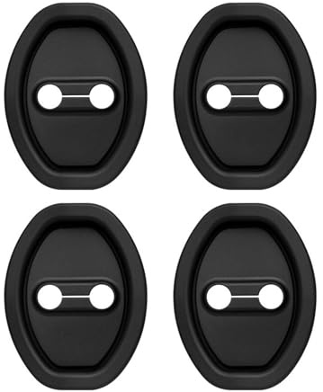 BHSTTNIXP 4 PCS Black Silicone Lock Accessories,Door Lock Cover Latch Protector,Car Door Latch Cover for Noise Reduction and Shock Absorption