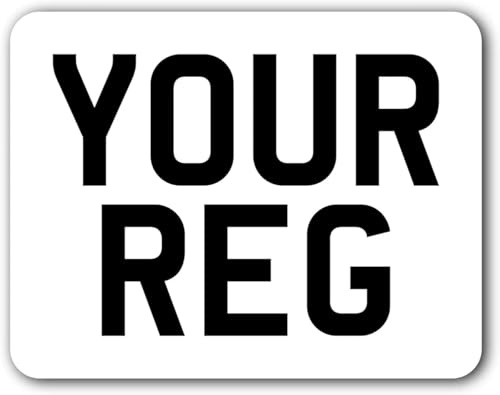 11x8 Square Front White Number Plates with Sticky Paids for 4x4 Trailer & Caravan – MOT & DVLA Road Legal | Durable, UV Resistant & Premium Registration Number Plates
