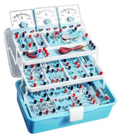 AZHKJKZH Elektrizitätslehre Set Elektromagnetisches Labor-Kit, Physik, Wissenschaft, Grundlegendes Schaltungs-Lern-Kit Magnetismus Experimente
