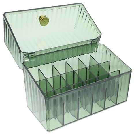 WEKADRIN Soporte para Lápiz Labial de Escritorio Transparente con Tapa Abatible Caja Organizadora de Labiales de PET Resistente y Compacto Color Verde Adecuado para Ordenar Maquillaje