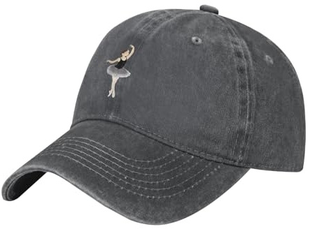 WHJSSF Cappello da baseball classico nero in denim lavato modello balletto performer cappello regolabile in cotone per uomini e donne, Erica intenso (Deep Heather), Taglia unica