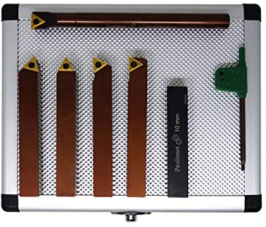 PAULIMOT Drehmeißel-Set mit Wendeplatten, 12 mm, inkl. Bohrstange Ø 10 mm