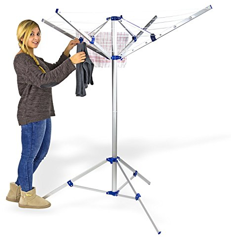 DEMA Mobile Wäschespinne Nizza – Praktische, klappbare Wäschespinne für den Garten, Terrasse & Balkon