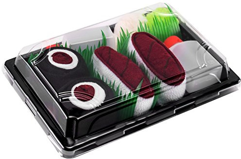 Rainbow Socks - Calcetines de sushi para mujer y hombre - Tamago Butterfish Atún Salmon Butterfish Calamar Butterfish Maki - 2 pares