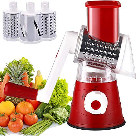 HMILYDYK Coupe-légumes rond rotatif pour tambour à fromage Râpe manuelle Rouleau