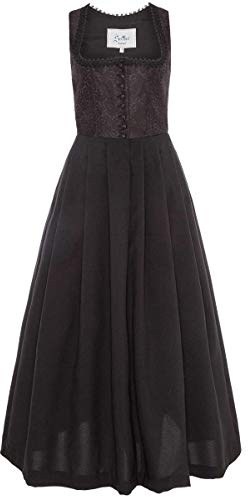 Trachten Stoiber Damen Dirndl lang ohne Schürze schwarz, SCHWARZ, 42