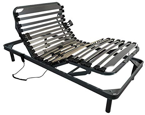 DUÉRMETE ONLINE Letto articolato Elettrico Ergomedic | 5 Piani | Telaio Rinforzato | Sospensioni Hytrel | Made in Italy, Legno, Grigio, 80x180