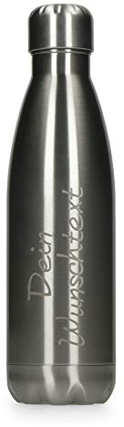 Edelstahl Trinkflasche personalisiert 500 ml - isolierte Thermosflasche | Getränke für unterwegs, Temperaturerhalt, individuelle Gravur, Sport und Freizeit, Geschenkidee