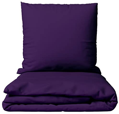 Leonado Vicenti Baumwolle Bettwäsche Uni 135x200 155x200 155x220 200x200 200x220 220x240 wählbar, 2teilig, Lila