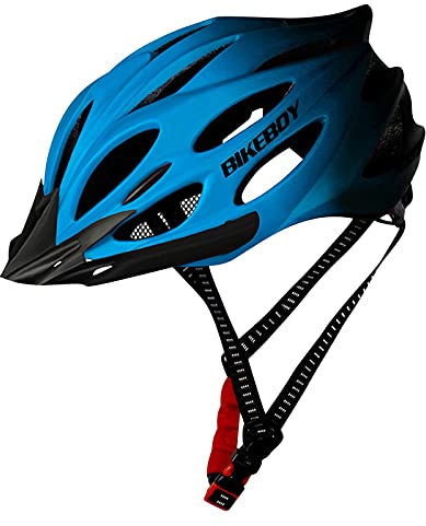 Fahradhelm Herren Damen Radhelm, Specialized Fahrrad-Helm mit verstellbare leichte MTB Mountainbike Helm, MTB Helm Skaterhelm EPS Innenschale, für den Stadtverkehr (Blau)