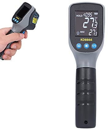Restokki Infrared Thermometer Thermometer Industrial Infrared Thermometer Non-Contact Durable Portable Small High-Precision Temperature Food Cooking Barbecue Thermostat (Black)
