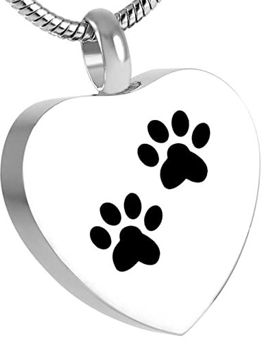 TNBKDSE Verschiedene Form PET ASH Keepsake Memorial URNEN SCHMUCK - SATINLOSER Stahl PFOTENDRUCK Herz/HUNDEMARKE/KREUZKREUZHALSKETTE