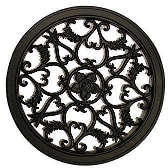 Nuvo Iron Inserto decorativo per recinzioni, cancelli, casa, giardino, rotondo, diametro 38 cm, nero