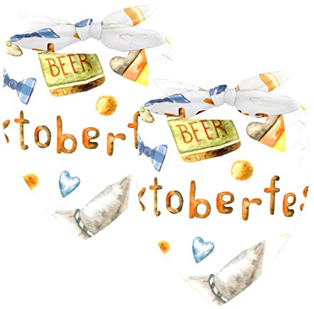 2 Stück Hundehalstücher Mädchen Junge Haustier Lätzchen Hundeschal Halstuch Waschbare Bandanas Zubehör für kleine mittelgroße große Hunde Welpen Katze Oktoberfest Muster