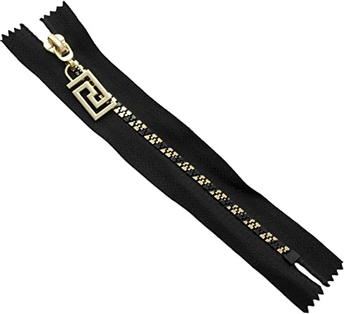 AERZETIX - C61276-2er-Set nicht trennbaren Reißverschlüssen 16 cm aus metall mit dekorativem Reißverschluss - Farbe: schwarz-gold - lederwaren näharbeiten röcke kleider hosen kurzwaren