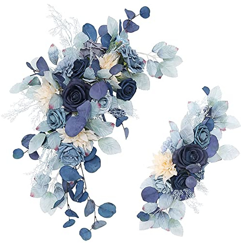 BYNYXI Juego de 2 arcos de boda, flores artificiales, peonías, decoración de boda, guirnalda de flores de peonías, para centros de mesa, camino de mesa, arreglo floral para bodas, fiestas, ceremonias