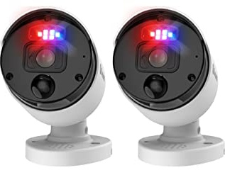 Swann NHD-1200BE 2 Pack SwannForce Indoor/Outdoor PoE Wired 12MP UHD NVR Add-On Home Security Bullet Camera Works on Certain NVR's