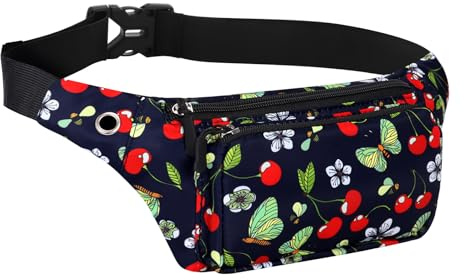 HAWEE Sport Bauchtasche Unisex Leichte Gürteltasche Hüfttasche Multicolor mit Verstellbarem Gürtel und Kopfhöreranschluss für Damen Herren Outdoor Reisen Wandern Joggen Radfahren Laufen