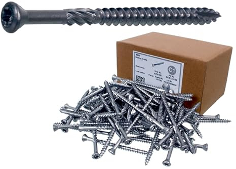 NAJDER Lot de 200 Vis pour Terrasse 5x40 T25 en Acier Inoxydable durci AISI 410, Vis à Bois Torx Long, pour Planches, Bois Dur Exotique, Extérieur