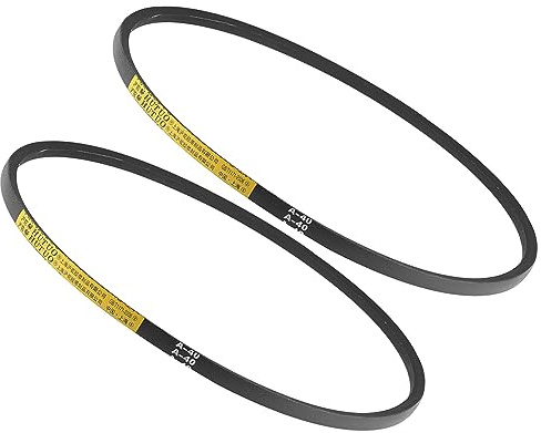 Kozelo 2pcs A-40 Drive V-Belt - [40-inch Inside Circumference] A-Section Rubber Drive Belt Wrapped for Transmission Use
