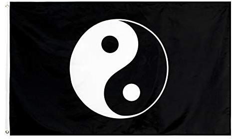 Flag 3x5 Ft (No Flagpole) Large FT Yin Yang Flag Vivid Color Taoism Dorm Man Cave Garage Yoga
